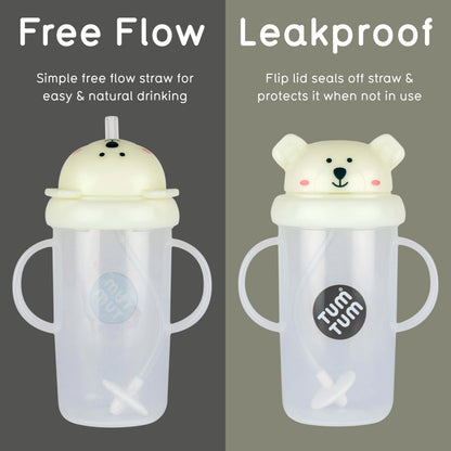 Tum Tum Large Tippy Up Cup - Pete Polar Bear 300ml - Glow In The Dark