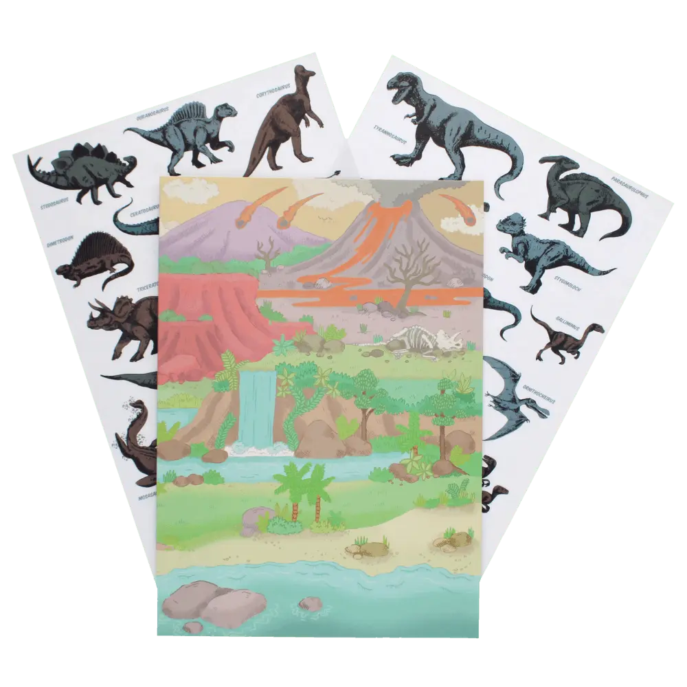 Rex London Prehistoric Land Reusable Stickers and Scenes