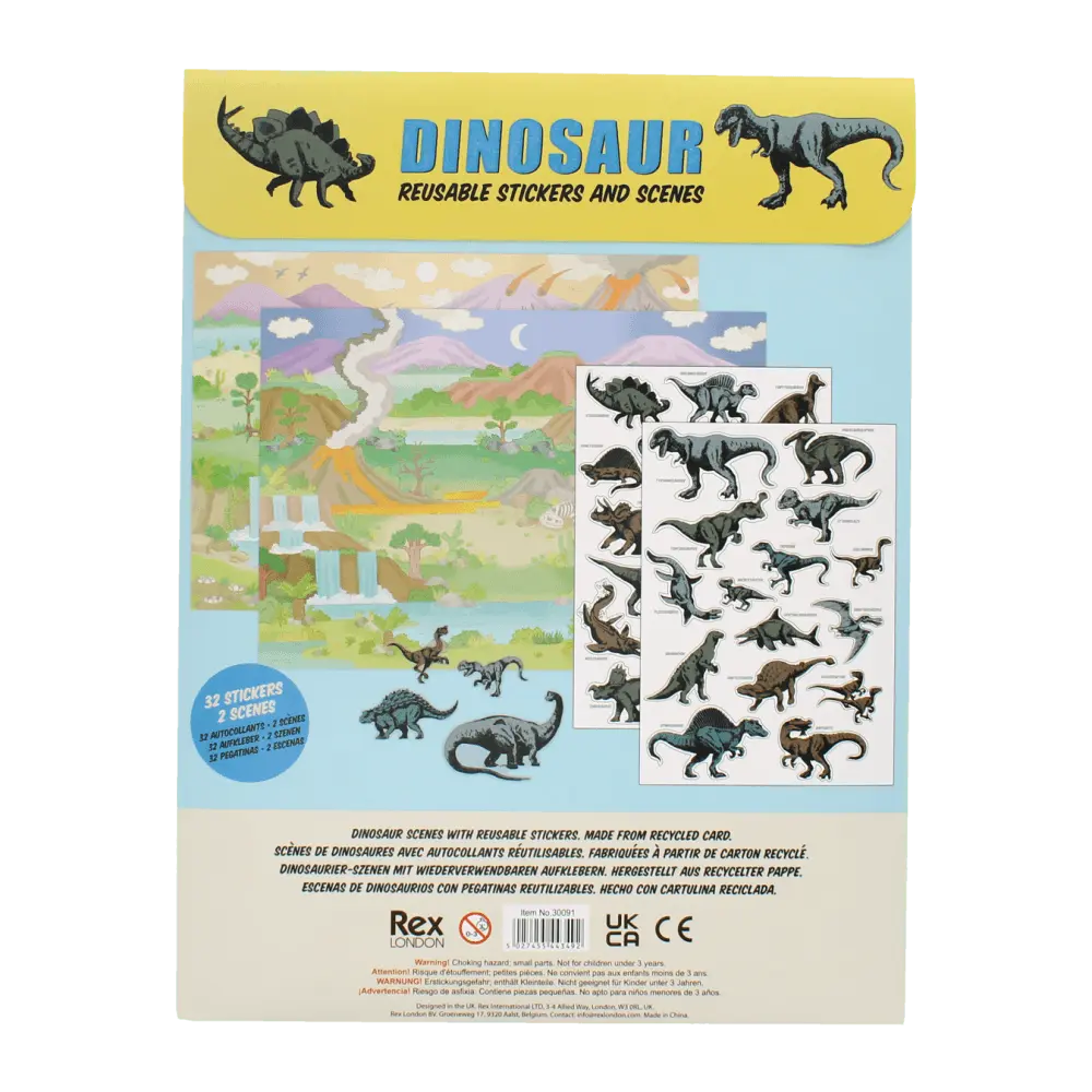 Rex London Prehistoric Land Reusable Stickers and Scenes