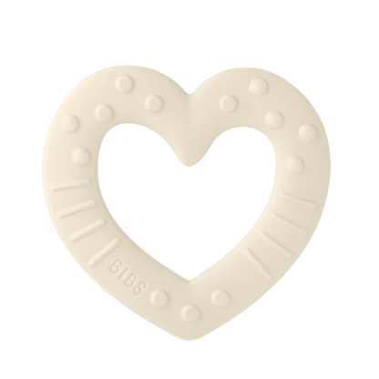 BIBS Baby Bitie Heart Teether Ring - White