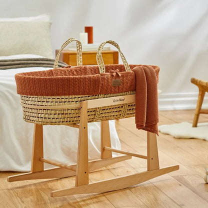 The Little Green Sheep Organic Knitted Moses Basket & Mattress