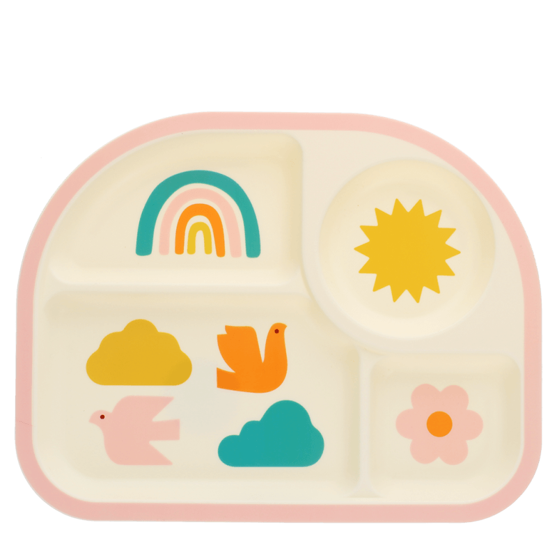 Rex London Baby and Toddler Divider Plate - Rainbow Garden