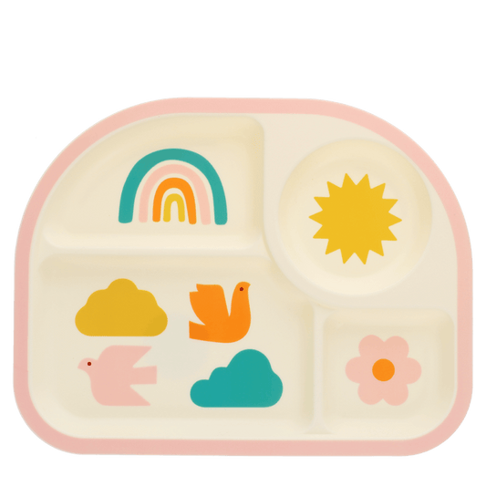 Rex London Baby and Toddler Divider Plate - Rainbow Garden