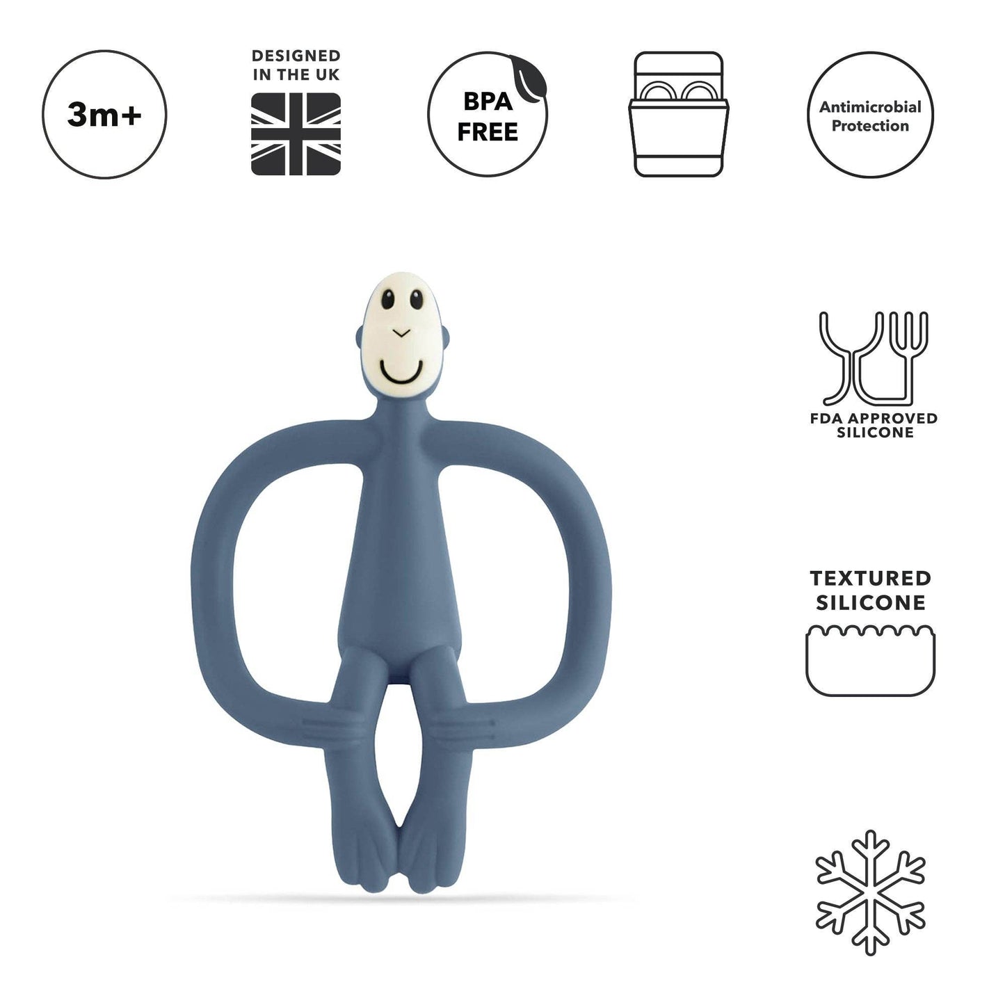 Matchstick Monkey Original Teether - Airforce Blue