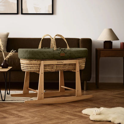 The Little Green Sheep Organic Dimple Moses Basket & Mattress