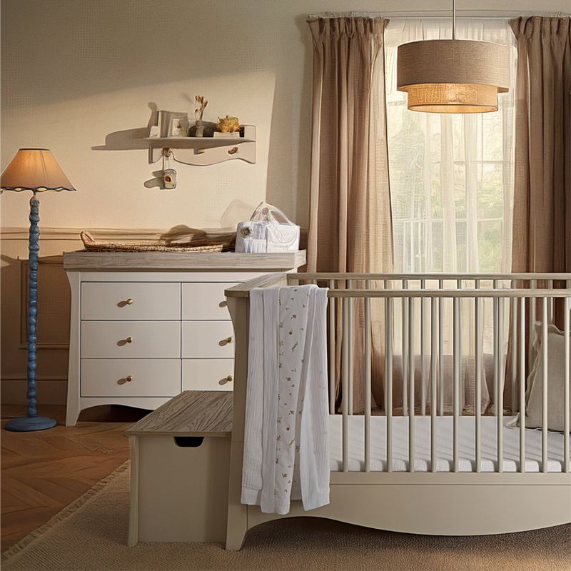 CuddleCo Clara Luxe 2 Piece Nursery Furniture Set - Cashmere & Ash