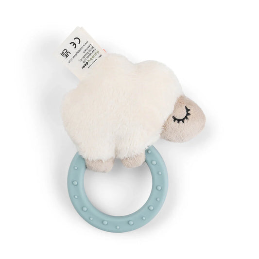 Done By Deer Sensory Rattle with Teether - Sheepy Blue