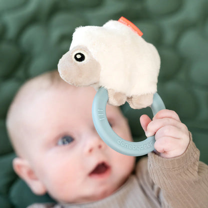 Done By Deer Sensory Rattle with Teether - Sheepy Blue