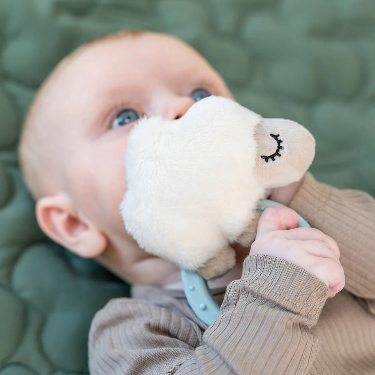 Done By Deer Sensory Rattle with Teether - Sheepy Blue