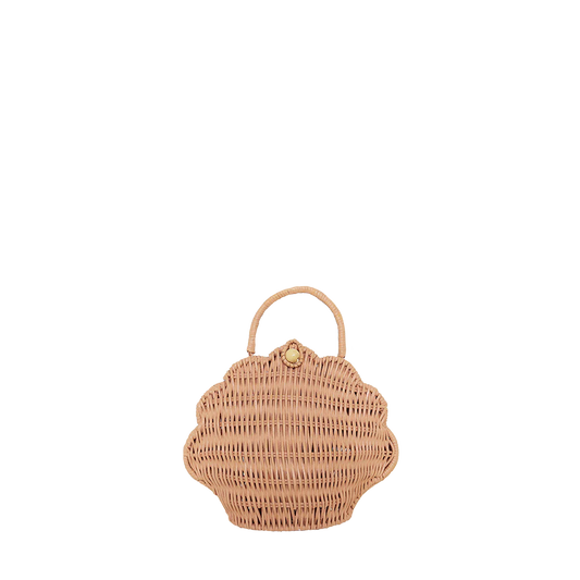 Olli Ella Rattan Shell Bag - Rose image 1