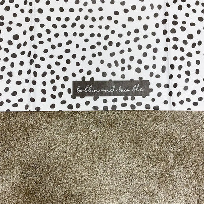 Bobbin and Bumble Wipeable Splash Mat - Monochrome Spotty Polka Dot