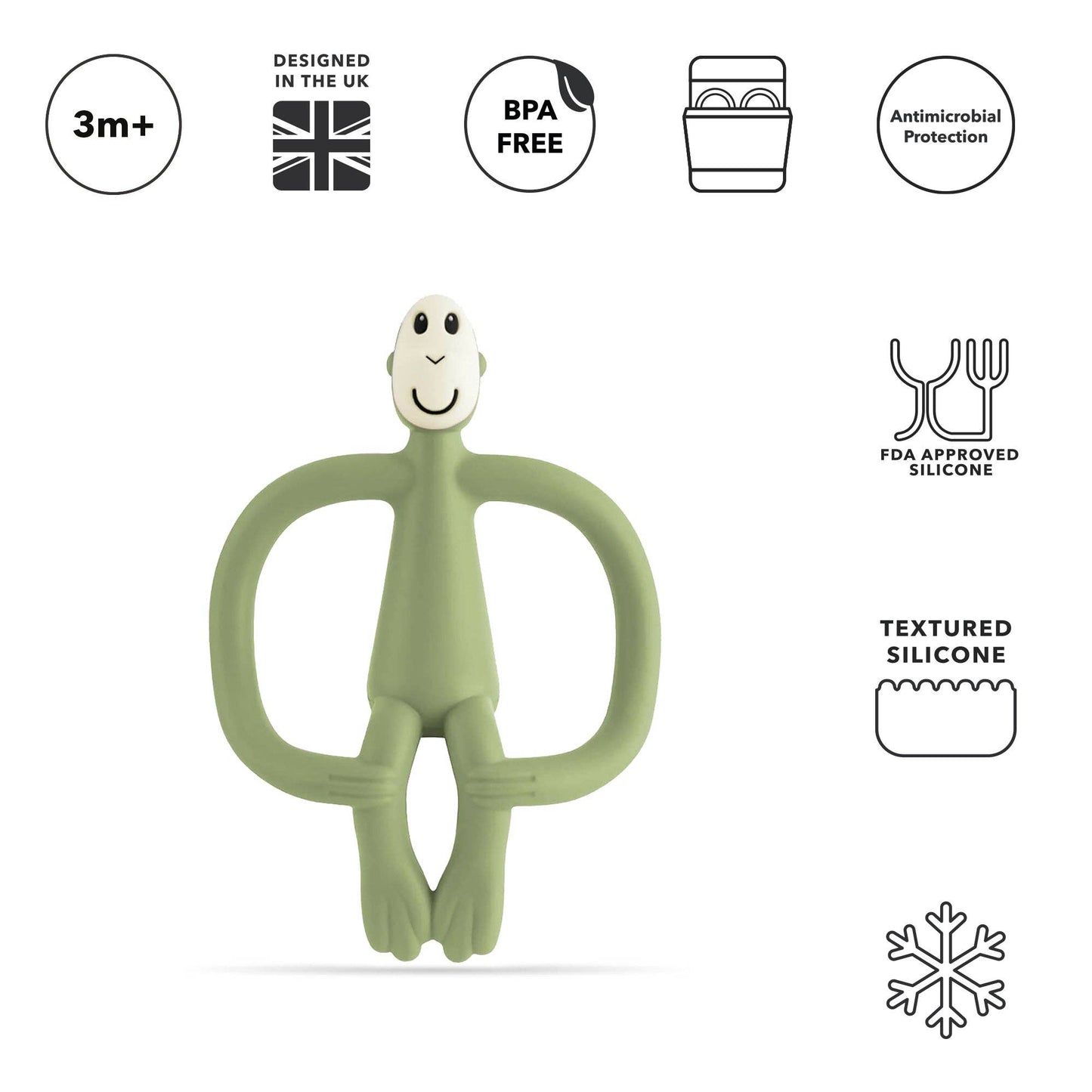 Matchstick Monkey Original Teether - Olive