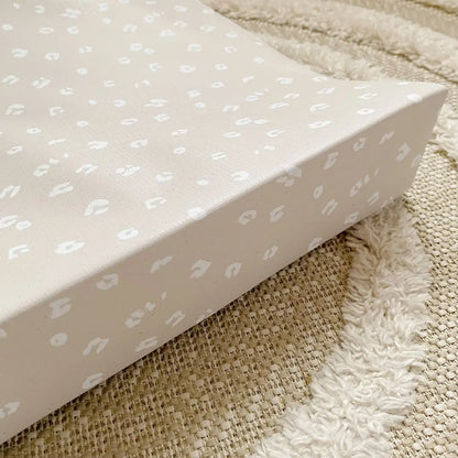 Bobbin and Bumble Anti-Roll Wedge Baby Changing Mat - Sand Animal Print
