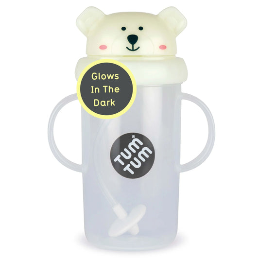 Tum Tum Large Tippy Up Cup - Pete Polar Bear 300ml - Glow In The Dark