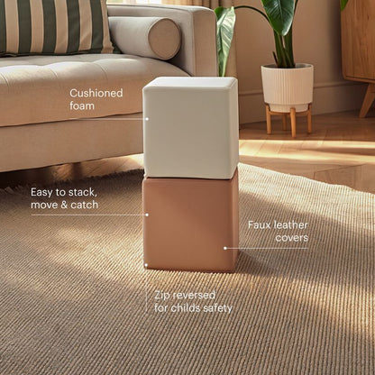 CuddleCo Soft Play Cubes - Tuscany & Pebble
