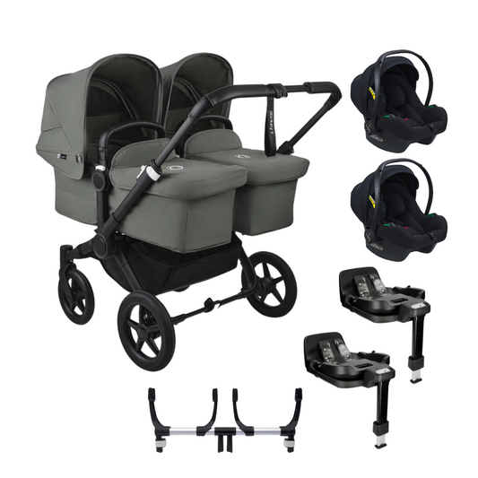 Bugaboo Donkey 5 Twin Pushchair with 2 Avionaut Cosmo Smart & 2 Dock2 Isofix Base