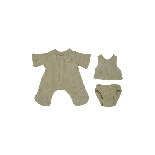 Olli Ella Dinkum Doll Pointelle PJ Set - Sage