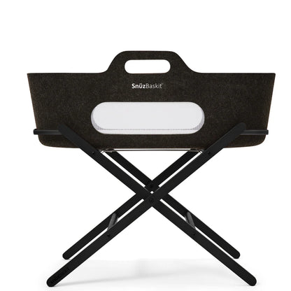 SnuzBaskit Moses Basket and Folding Stand - Graphite/Graphite