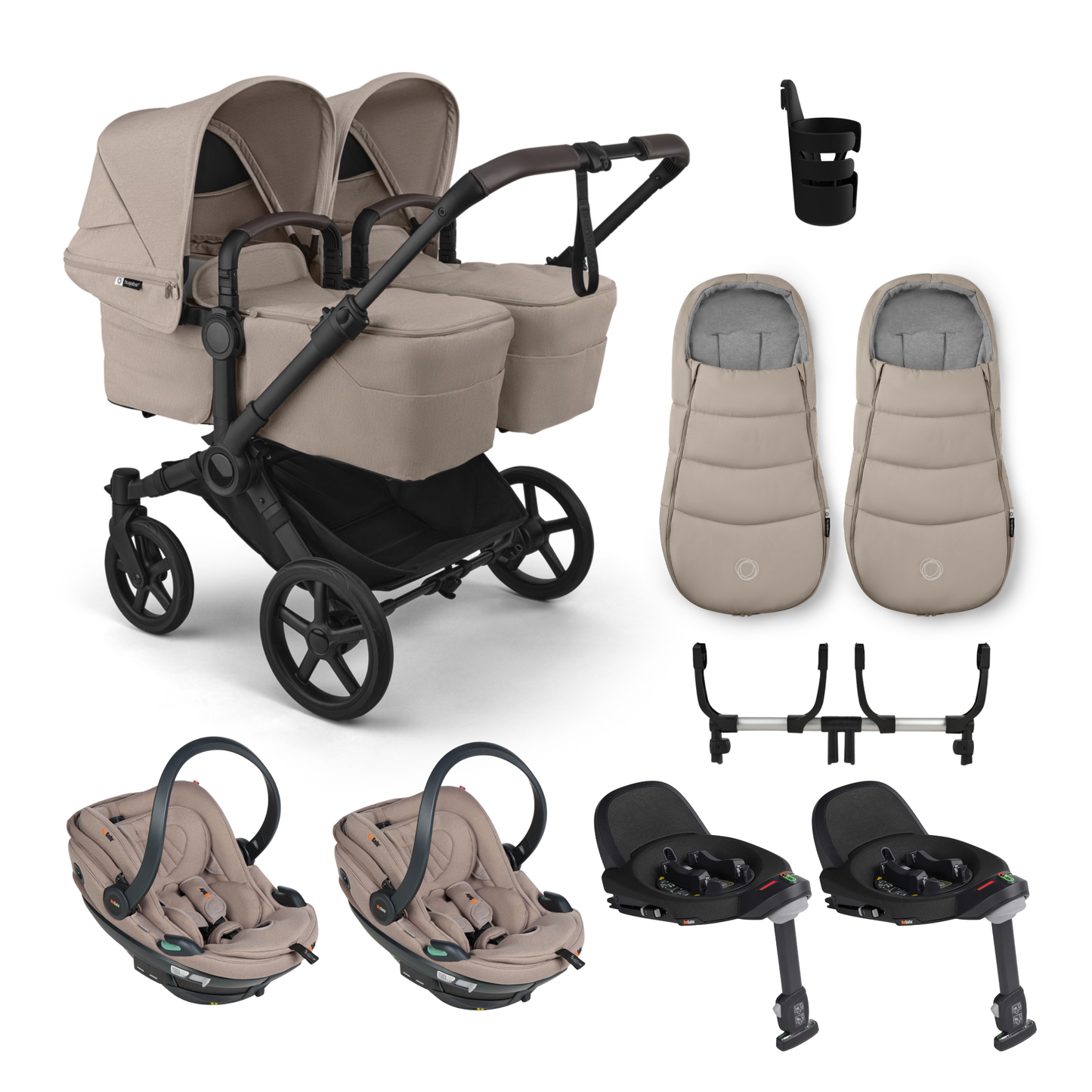 Bugaboo Donkey 6 Twin Complete Bundle with BeSafe Go Beyond 2 Travel System