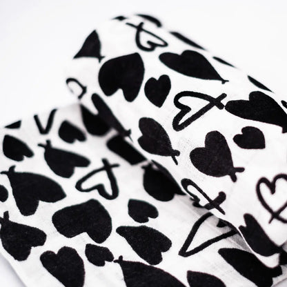 Etta Loves Love Heart Single Sensory Muslin - Birth To 4 Months
