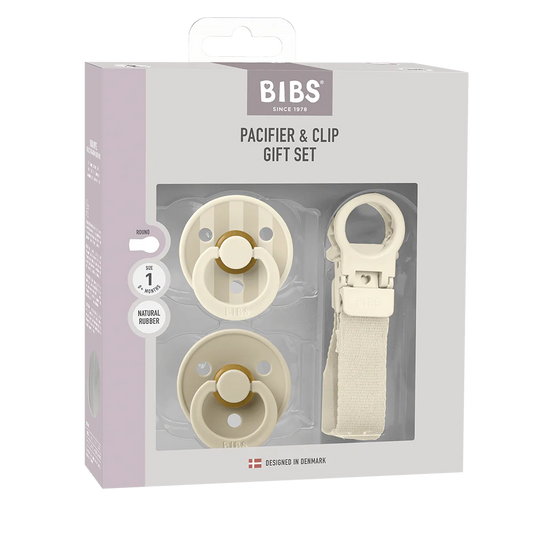 BIBS Colour Dummy & Loop Clip Gift Set - Ivory