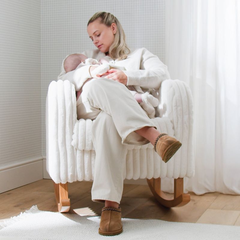 CuddleCo Etta Faux Fur Nursing Chair - Cream