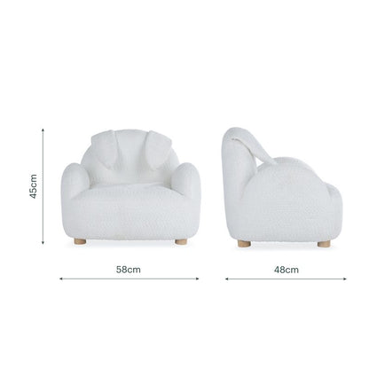 CuddleCo Etta Bunny Kids Chair - Boucle Off White