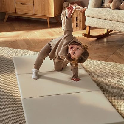 CuddleCo Soft Play 3-Fold Tumble Mat - Pebble