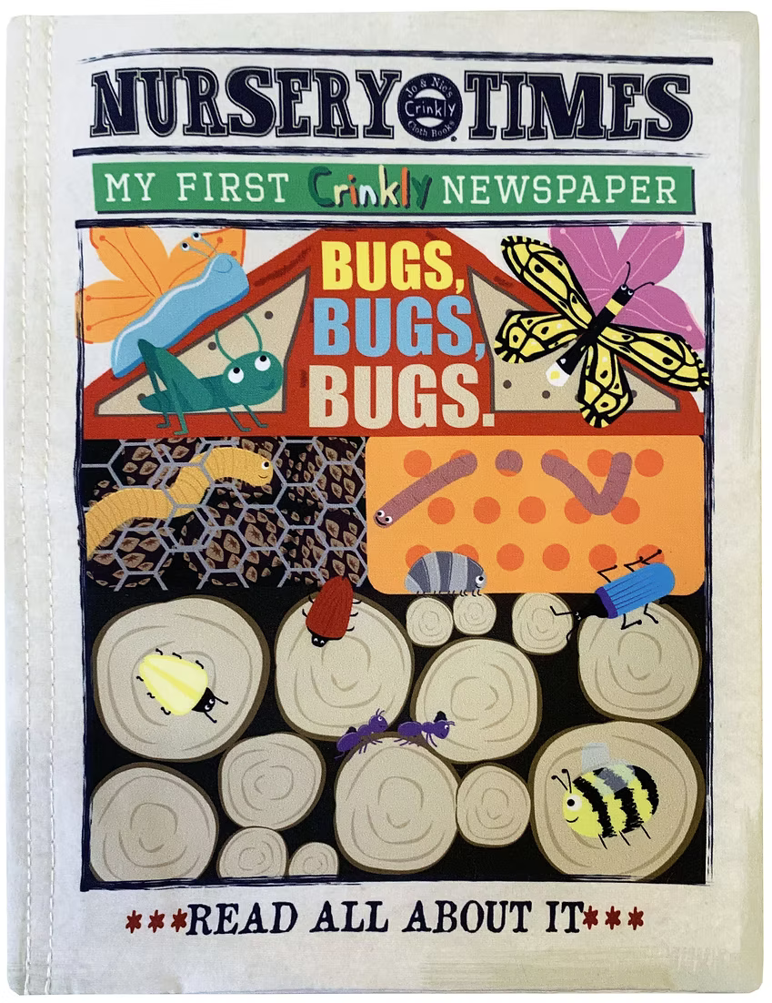 Jo & Nick's Nursery Times Crinkly Newspaper Book - Bugs