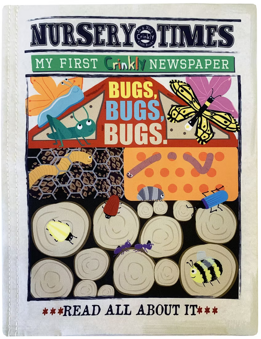 Jo & Nick's Nursery Times Crinkly Newspaper Book - Bugs