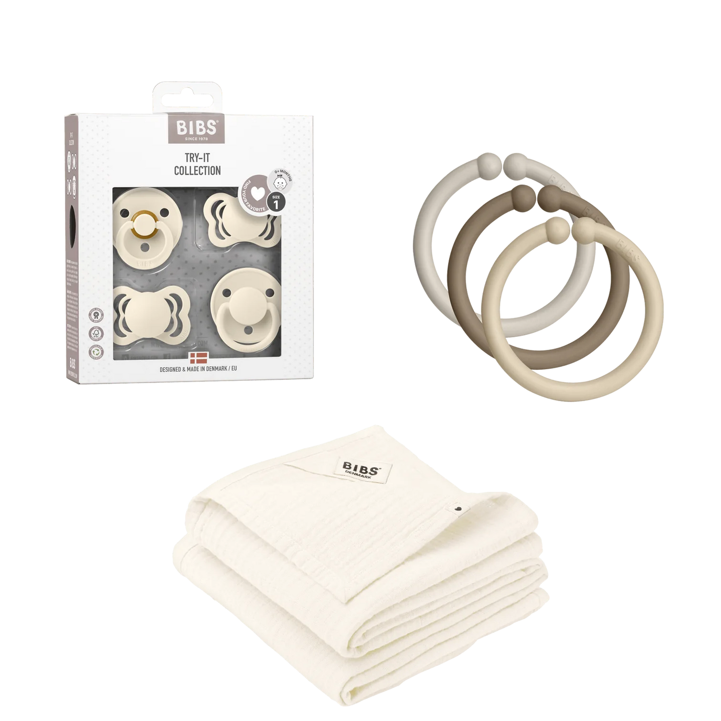BIBS Newborn Gift Set Cream image 1