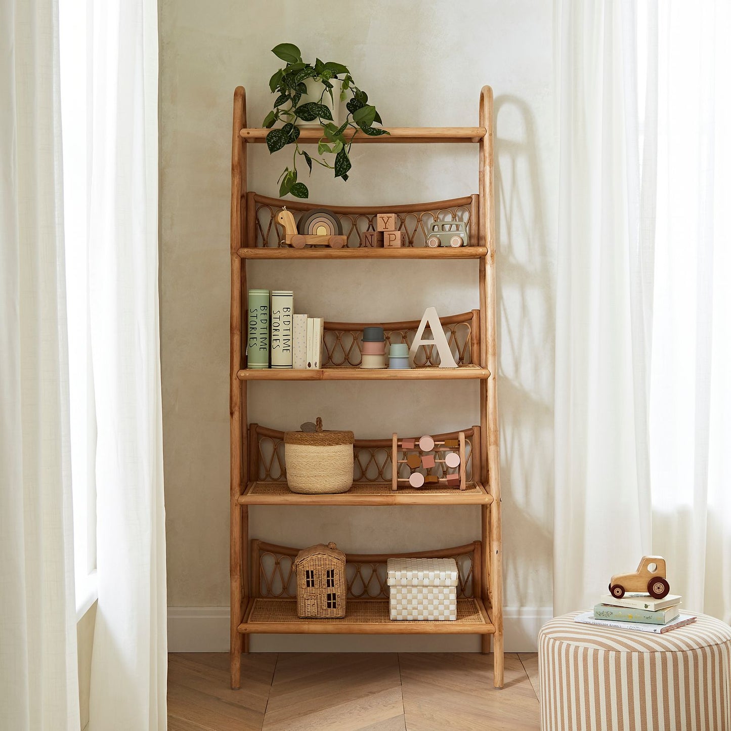 CuddleCo Aria Rattan 5 Tier Shelving Unit