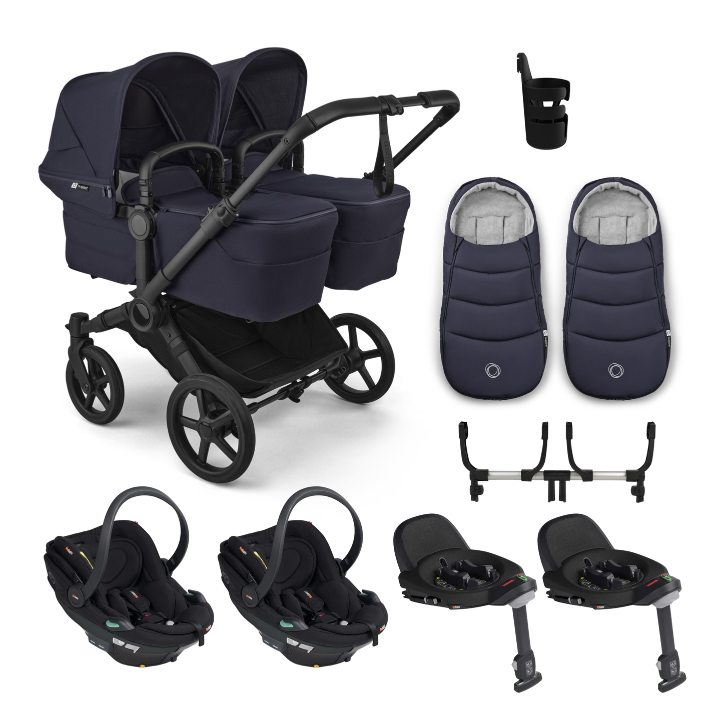 Bugaboo Donkey 6 Twin Complete Bundle with BeSafe Go Beyond 2 Travel System
