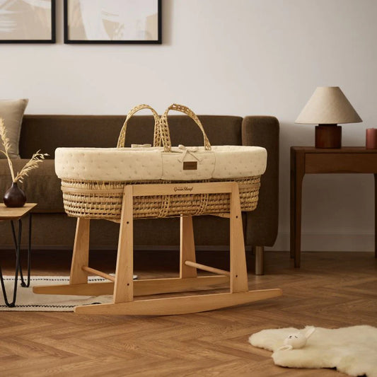 The Little Green Sheep Organic Dimple Moses Basket & Mattress