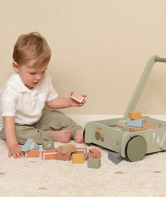 Little Dutch Block Trolley - Little Farm image 1