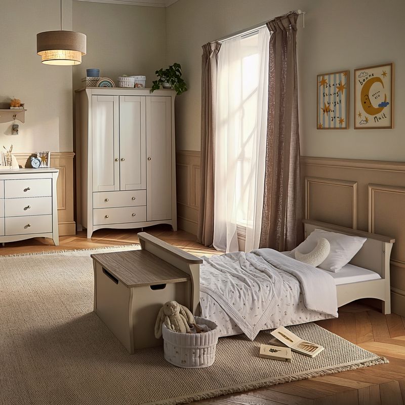 CuddleCo Clara Luxe 3 Piece Nursery Furniture Set - Cashmere & Ash