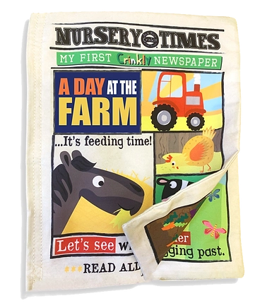 Nursery Times Crinkly Newspaper - Farm Animals image 0