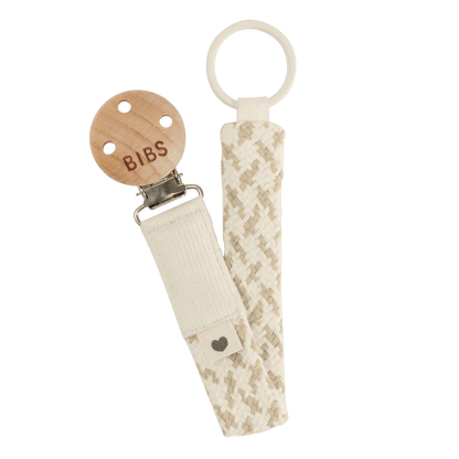 BIBS Braided Pacifier Clip - Ivory/Vanilla