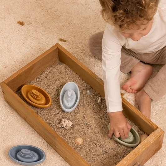 Little Dutch Stackable Bath Boats Blue image 1