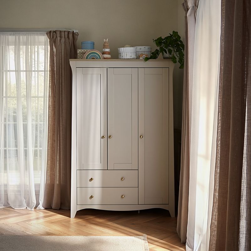 CuddleCo Clara Luxe 3 Piece Nursery Furniture Set - Cashmere & Ash