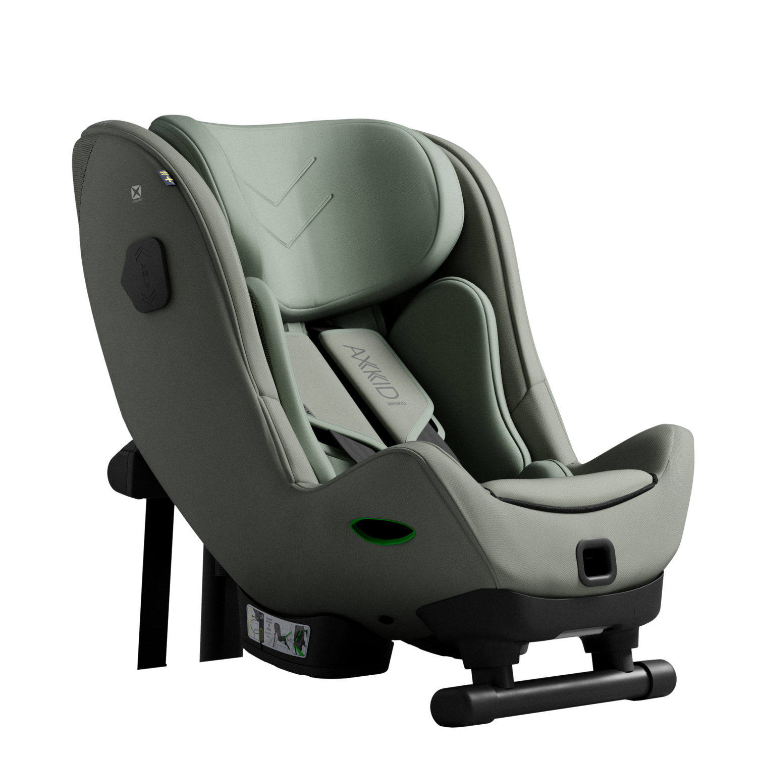axkid minikid 4 Max extended rear facing car seat Swedish plus test 36kg 125cm nordic bloom green