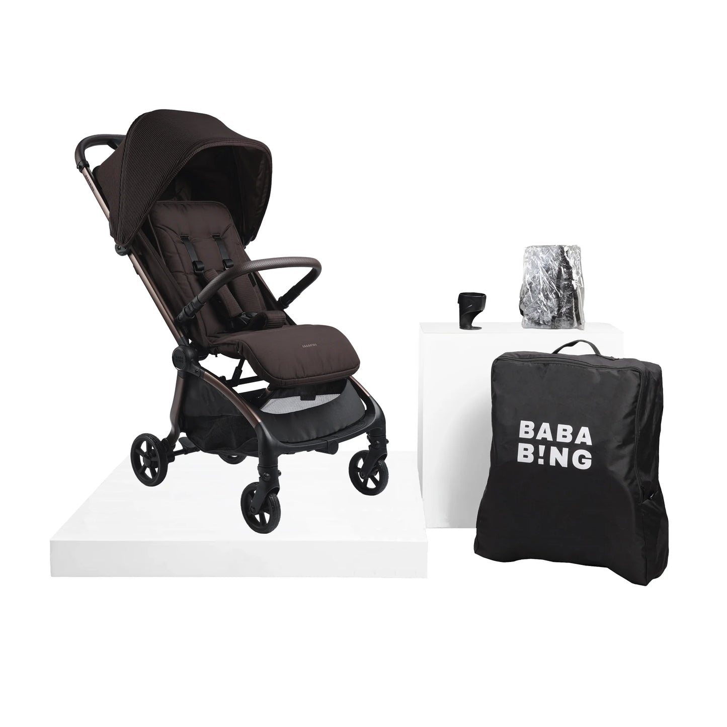 Bababing imi Auto Fold Compact Pushchair - Kofe