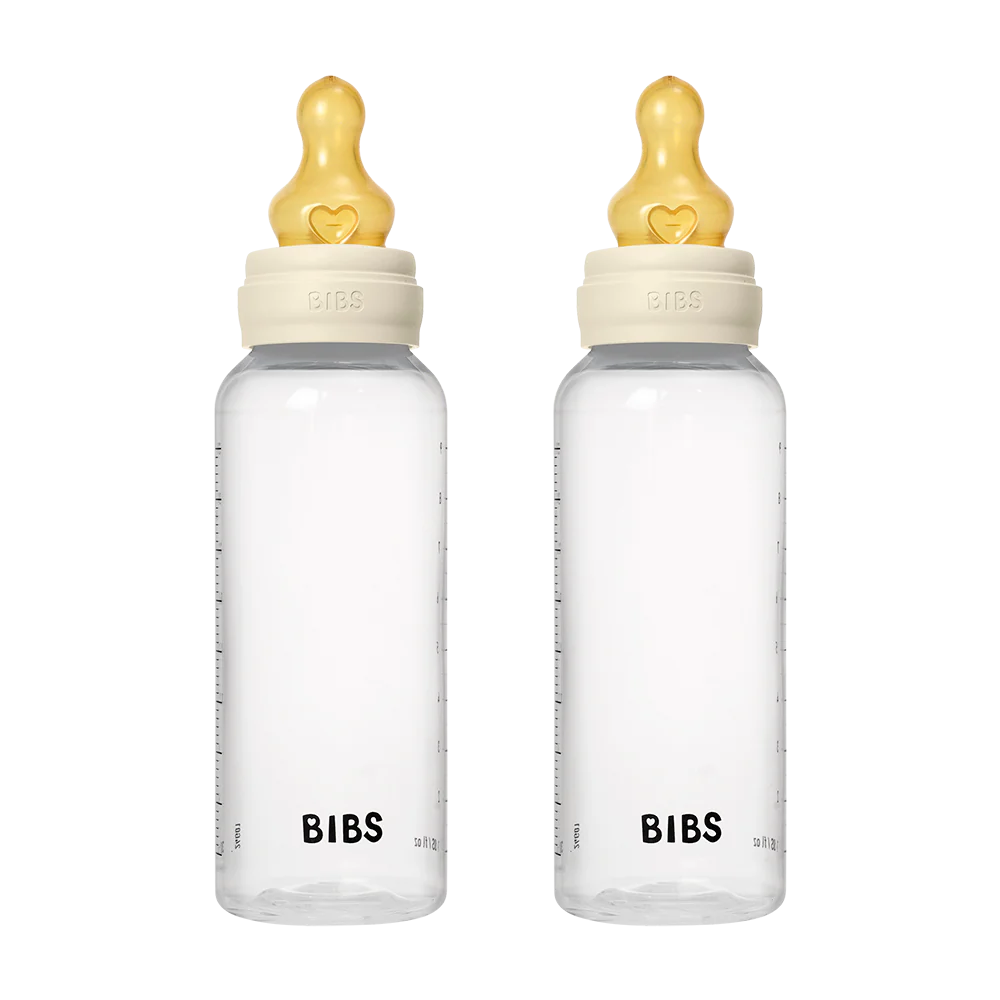 BIBS Baby BPA-Free PP Bottle Set 270ml 2 Pack Latex - Ivory