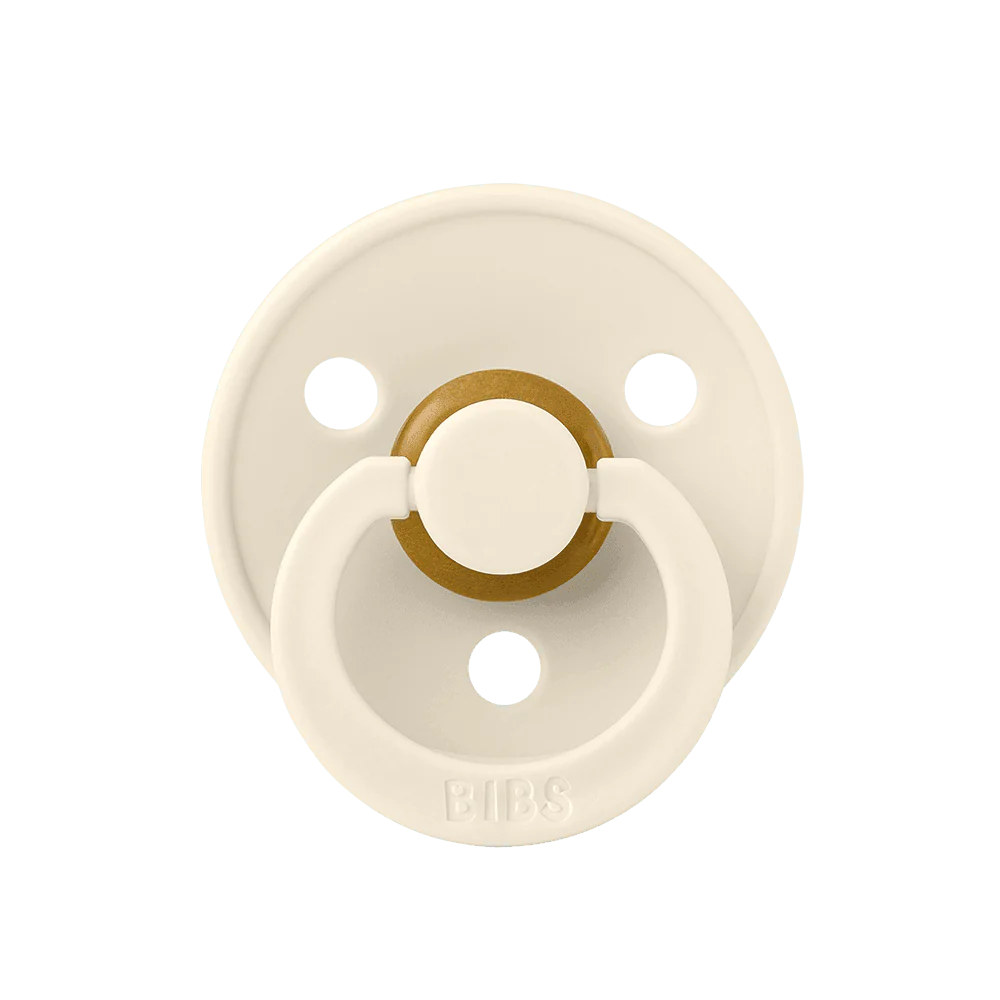 BIBS Colour Pacifier 2 Pack Latex - Ivory/Petrol