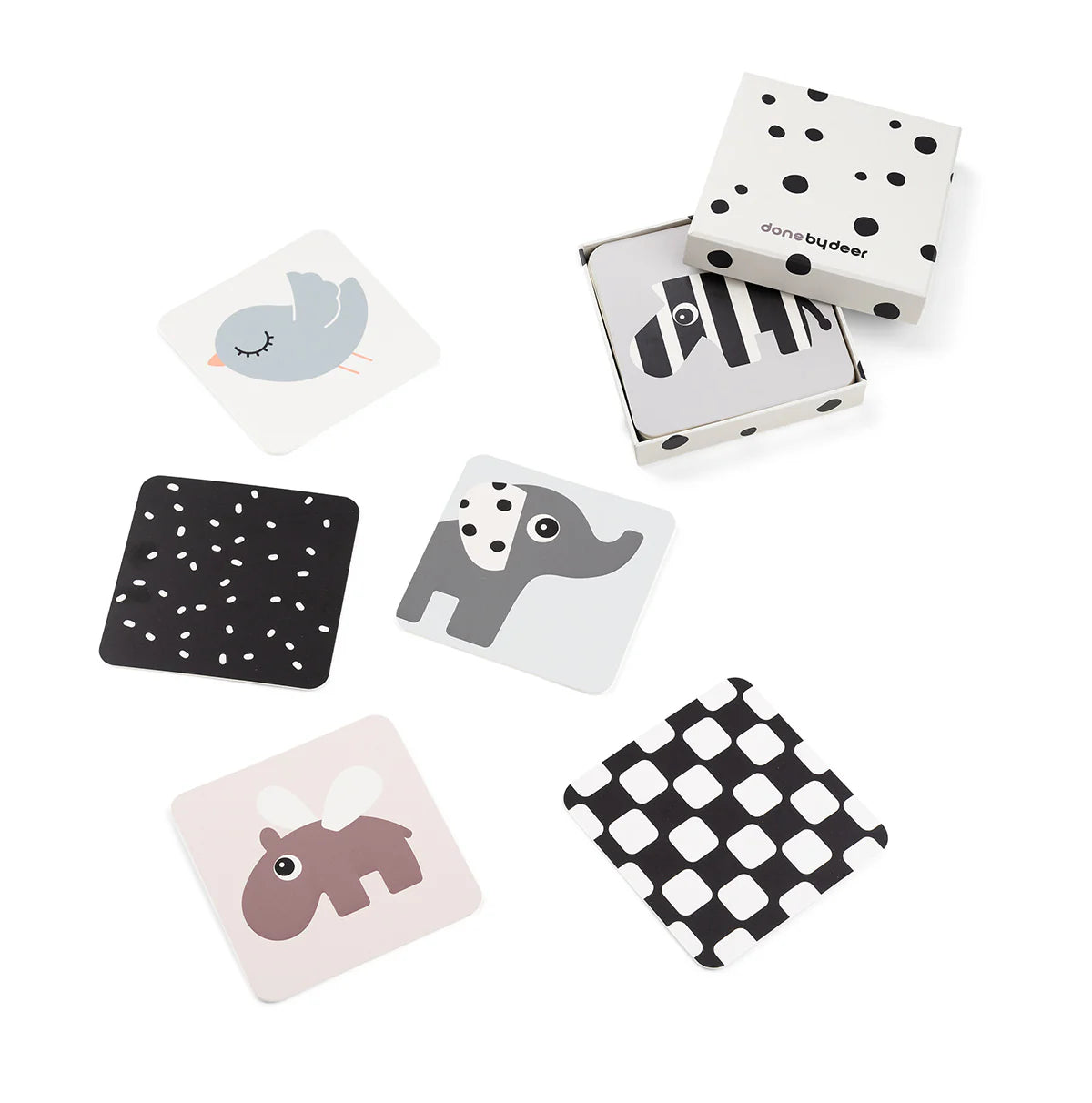 Done By Deer Baby Contrast Cards 10-pack - Elphee - Colour Mix