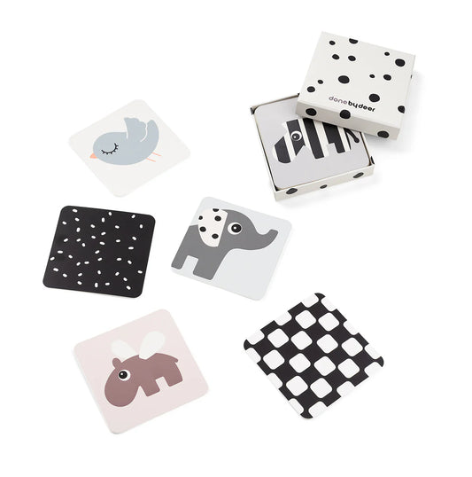 Done By Deer Baby Contrast Cards 10-pack - Elphee - Colour Mix