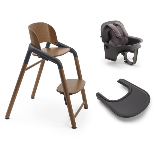 Bugaboo Giraffe Complete High Chair Bundle - Warm Wood/Grey
