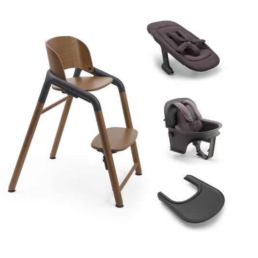 Bugaboo Giraffe Ultimate High Chair Bundle - Warm Wood/Grey