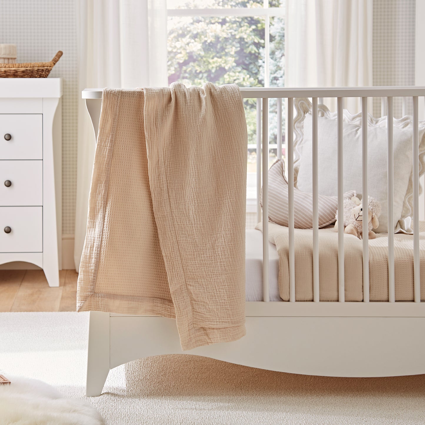 CuddleCo 4 Piece Cot Bed Bedding Set - Cashmere Waffle