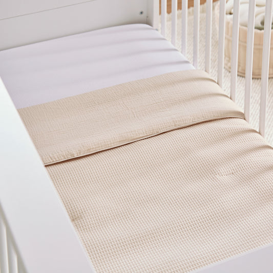 CuddleCo Cot Bed Quilt - Cashmere Waffle